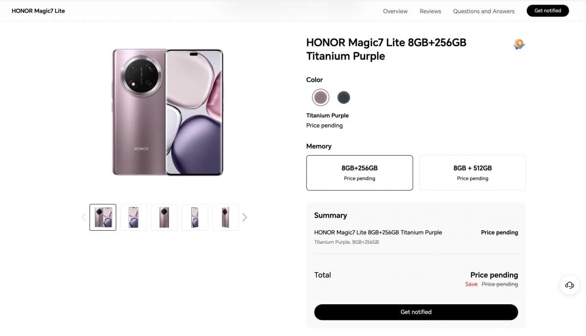 Honor Magic 7 Lite na fotografijama