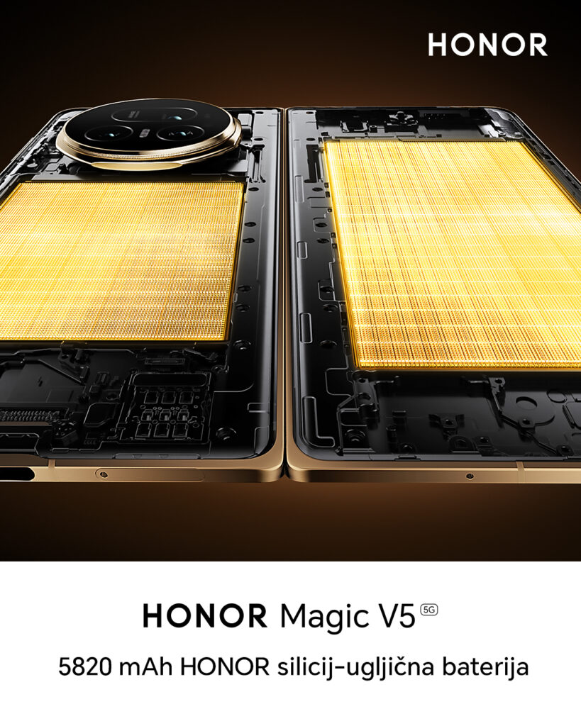 Honor Magic V5 uskoro dostupan u Hrvatskoj HONOR Magic V5 5820 mAh silicij ugljicna baterija