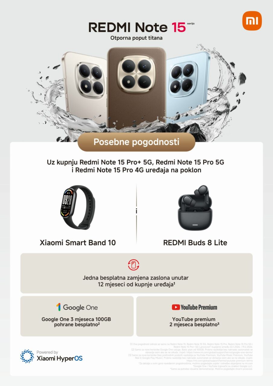 Xiaomi predstavio REDMI Note 15 seriju: otporni, s dobrim kamerama Stand Poster A4 HR
