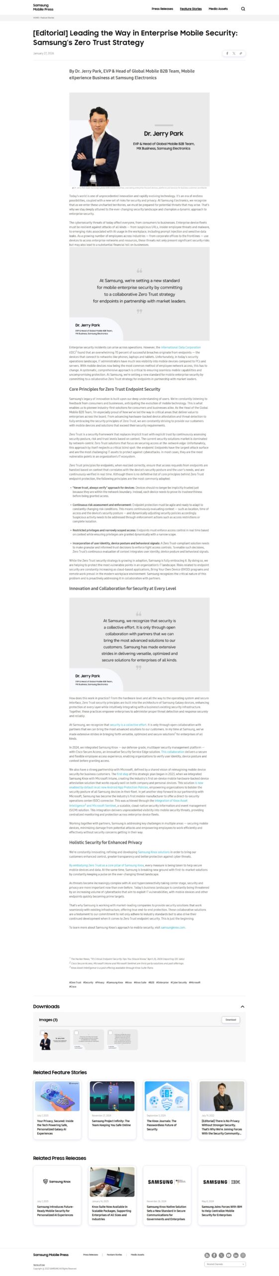 Sigurnost poslovnih mobilnih uređaja, ključna je vodilja tvrtke Samsung Screencapture Editorial Leading the Way in Enterprise Mobile Security Samsungs Zero Trust Strategy scaled