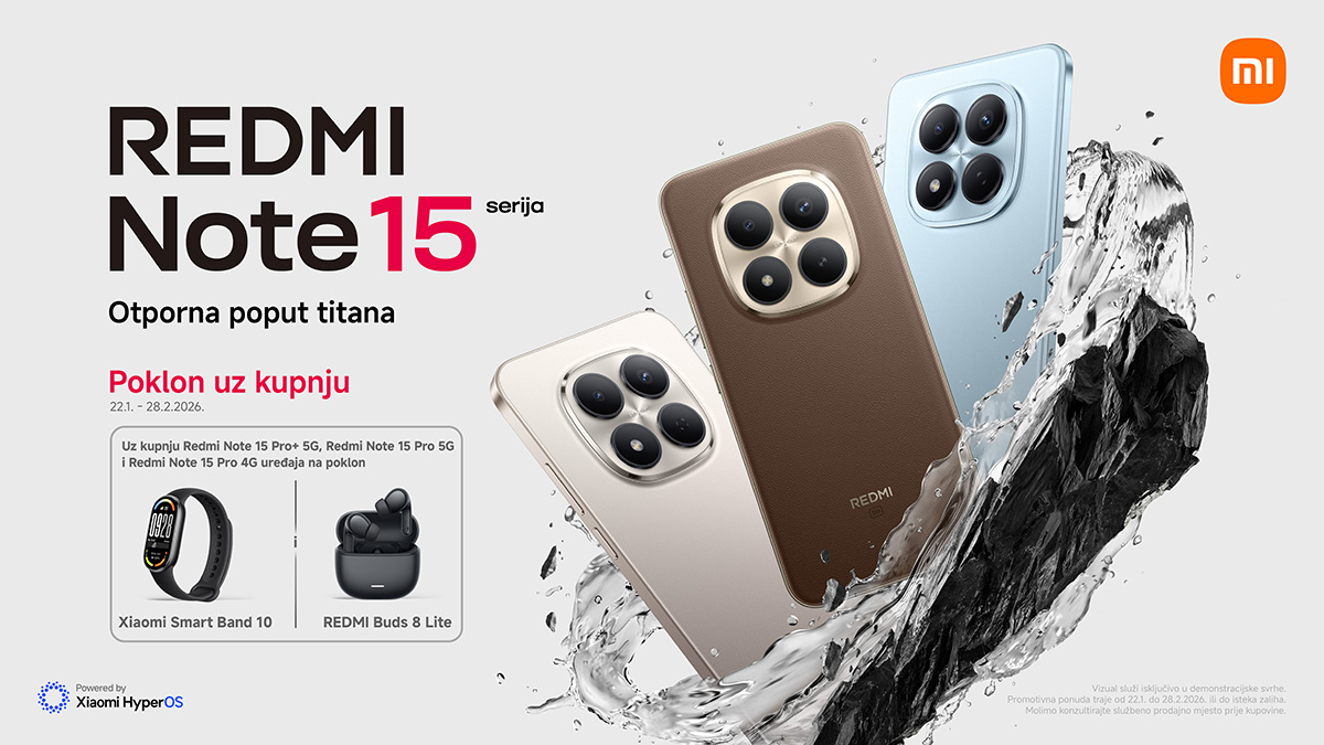 Redmi Note 15 Pro(+) uz poklone: Xiaomi Smart Band 10 + Redmi Buds 8 Lite + zaštita zaslona RN15 Series KV Bundle RGB 16 9 Horizontal HR 2