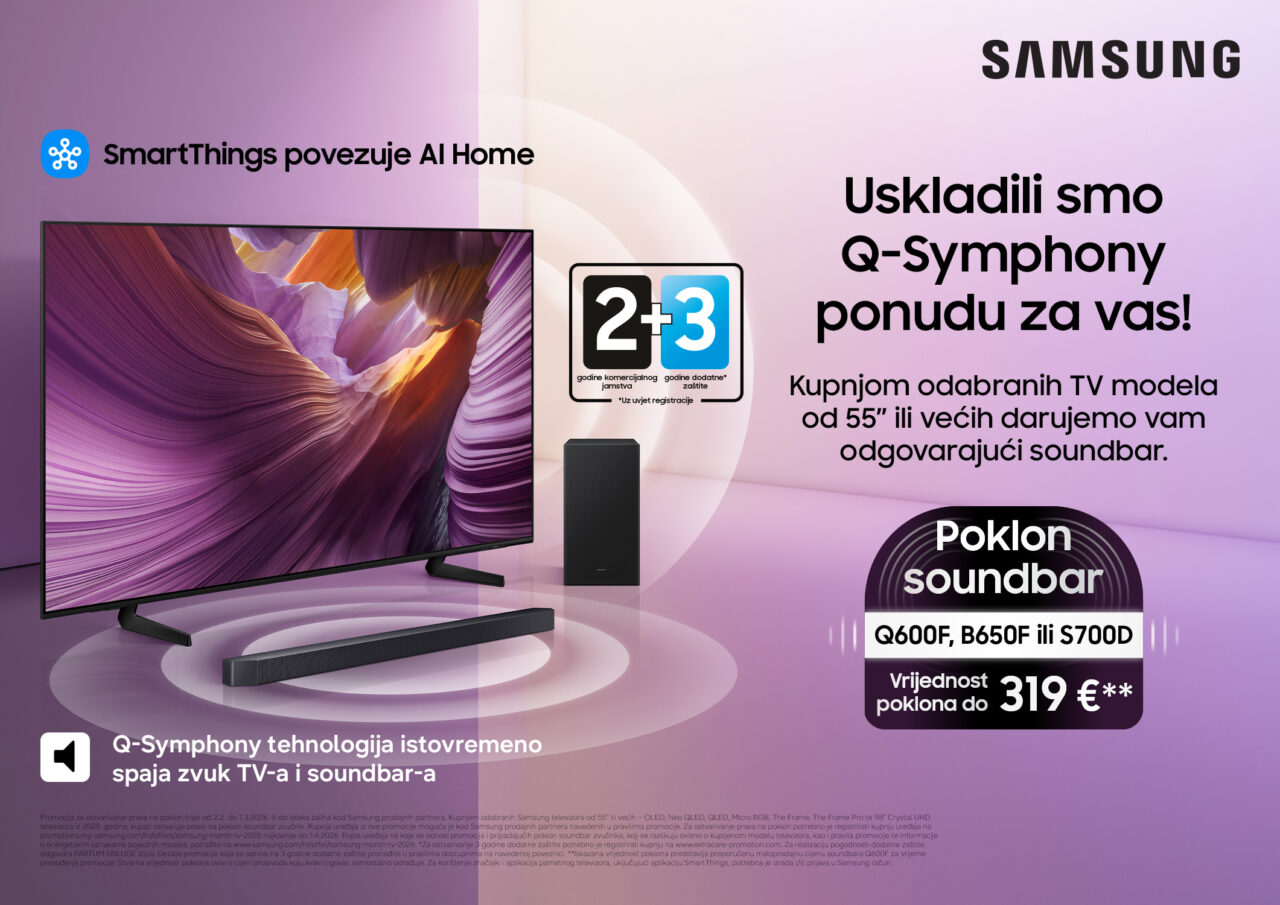 Samsung TV promocija: gratis soundbar i 5 godina jamstva CRO Samsung Month Promo KV H