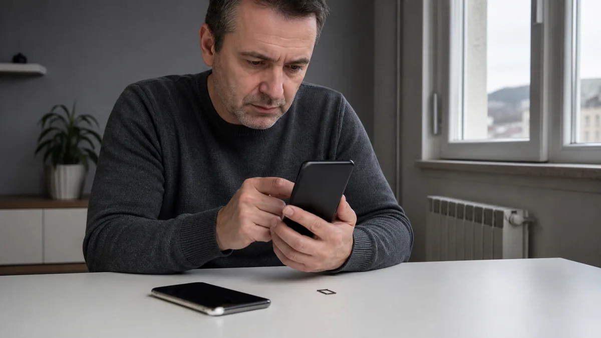 Kako aktivirati mobilni internet na BH Telecomu Korisnik za stolom provjerava dva telefona i SIM ladicu tokom mrežne dijagnostike